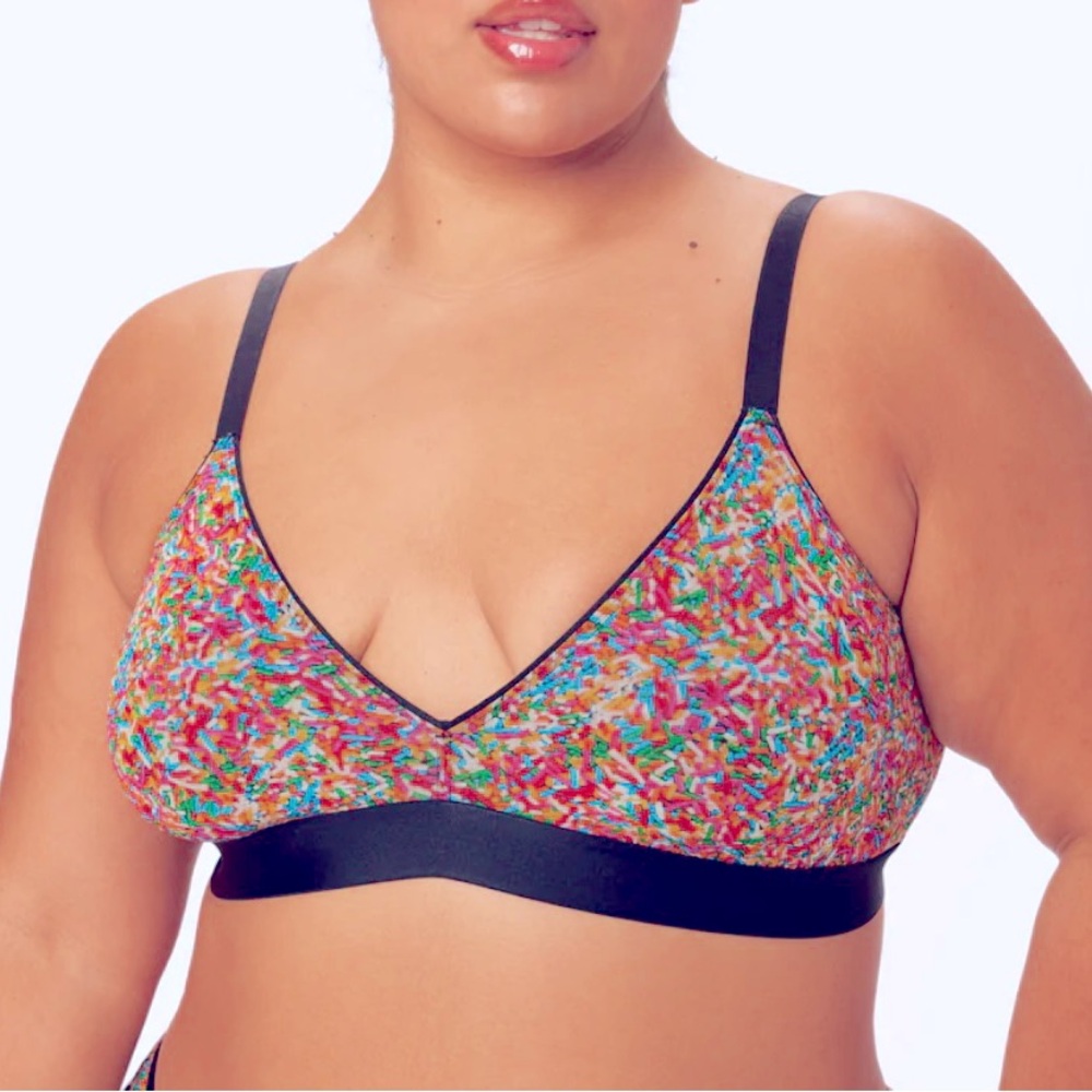 NWT Parade Silky Mesh Triangle Bralette Sprinkles Design Sold Out Design